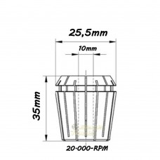 Pinça ER25-10,0MM DIN 6499 20.000-RPM