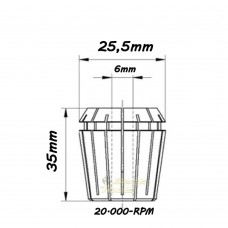 Pinça ER25-6,0MM DIN 6499 20.000-RPM